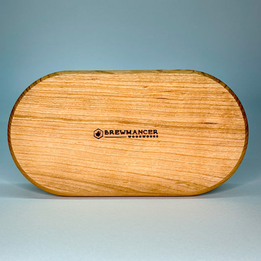 Handcrafted wooden serving tray made from solid hardwood - Brewmancer Branding