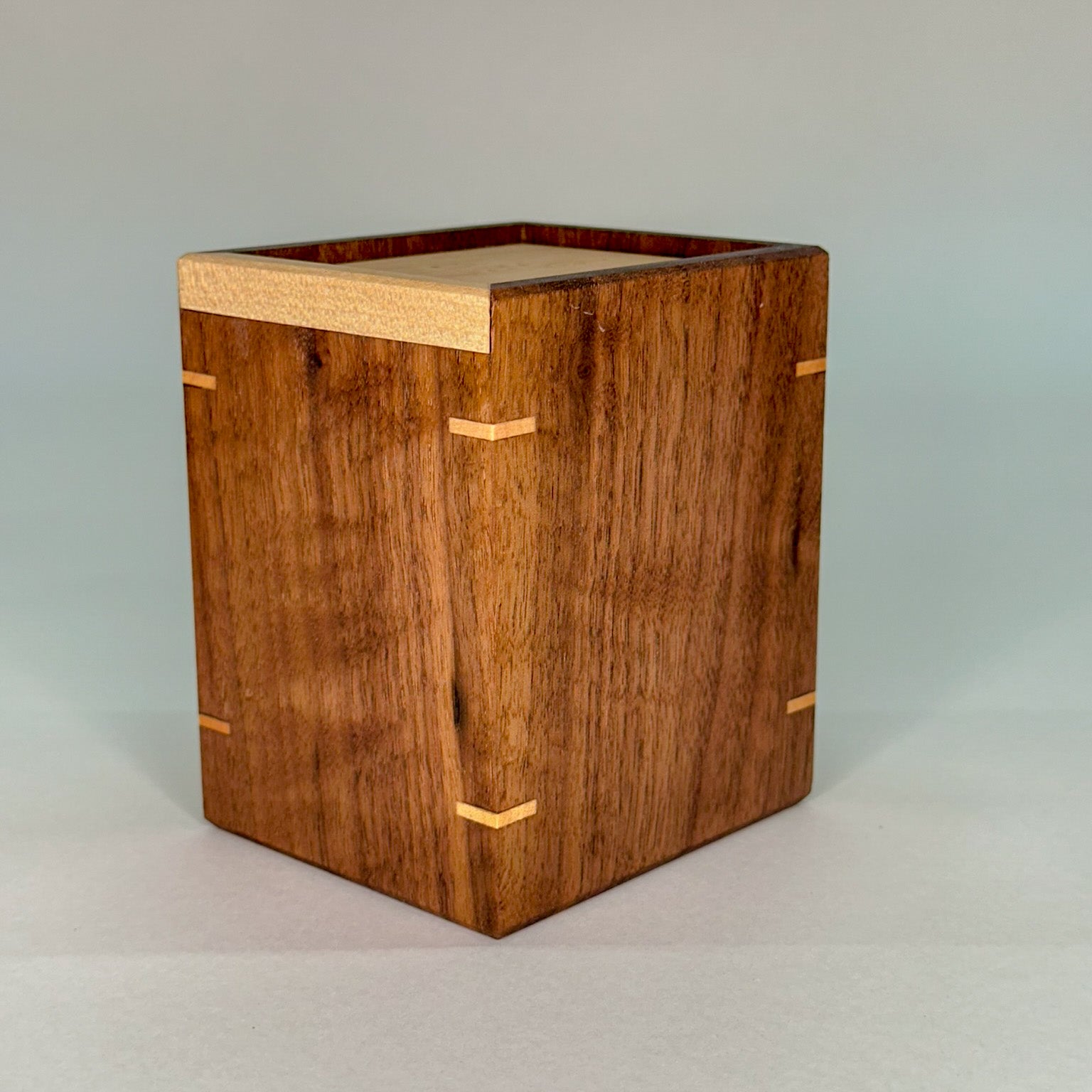 Solid hardwood Commander deck box – handmade Black Walnut