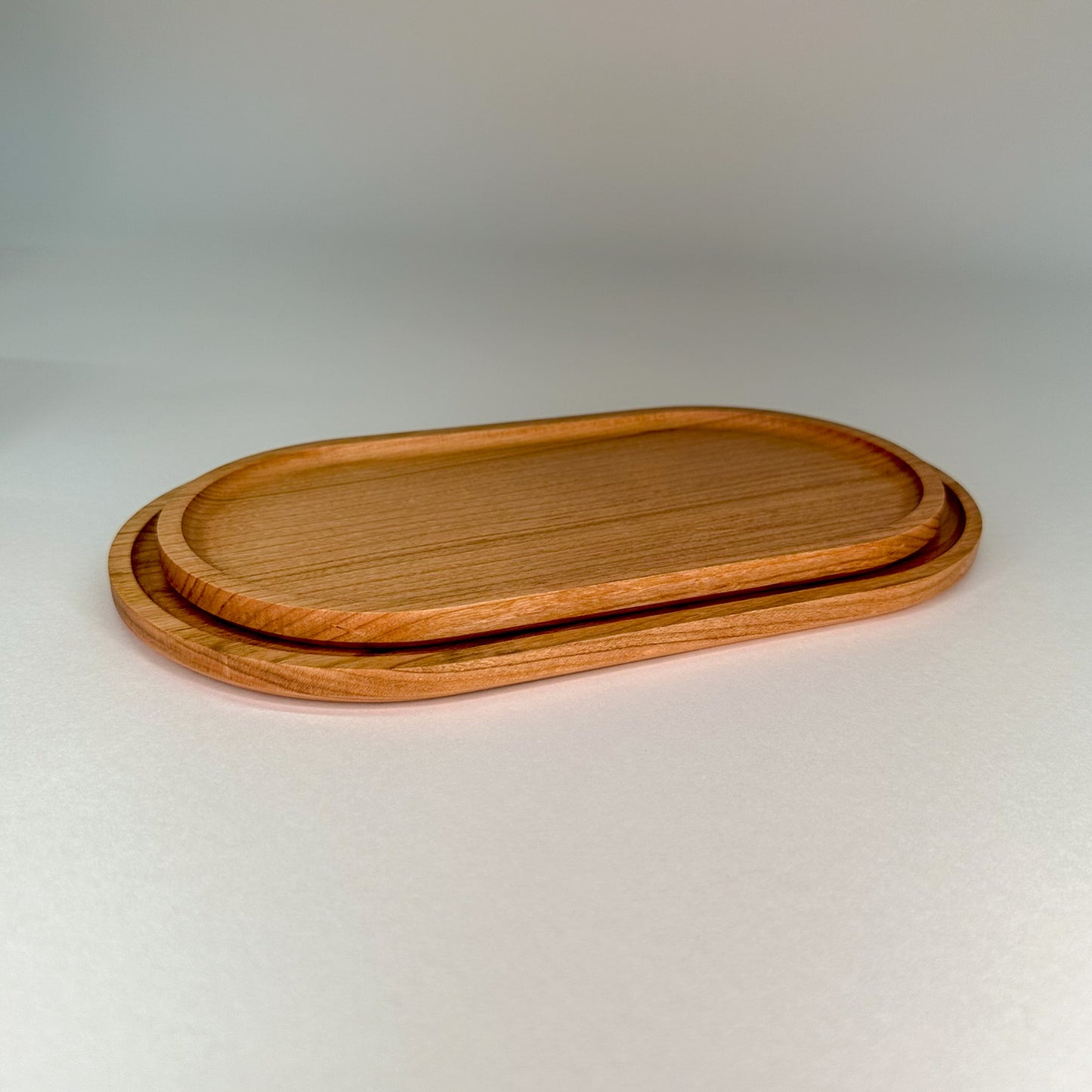 Handcrafted wooden serving tray made from solid hardwood - Stack-able
