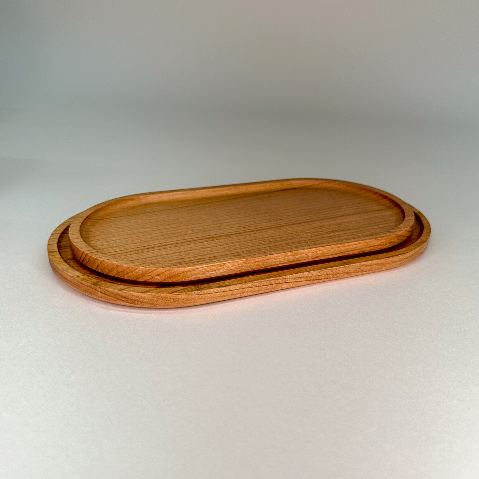 Handcrafted wooden serving tray made from solid hardwood - Stack-able